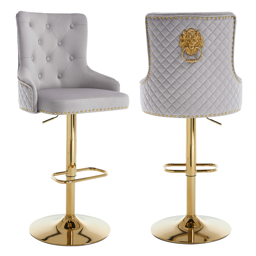 Extra Large Luxury Velvet High Back Bar Stools