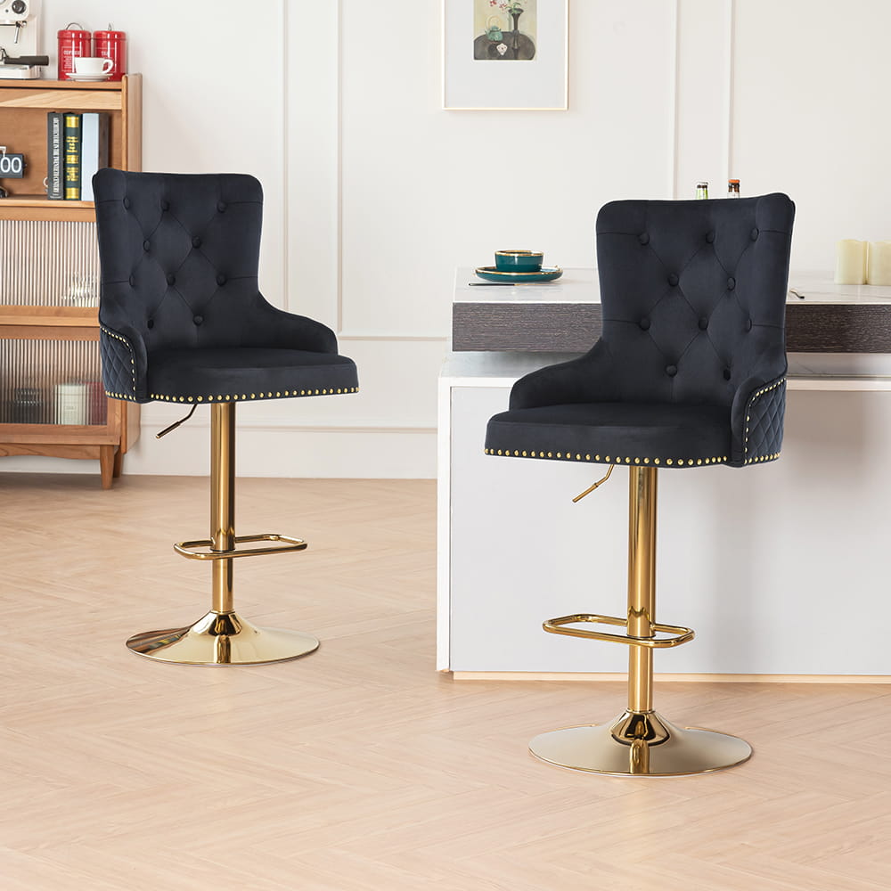Extra Large Luxury Velvet High Back Bar Stools