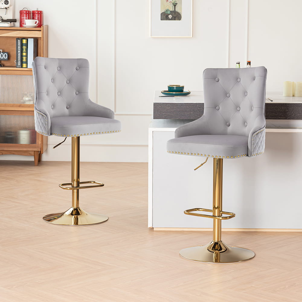 Extra Large Luxury Velvet High Back Bar Stools