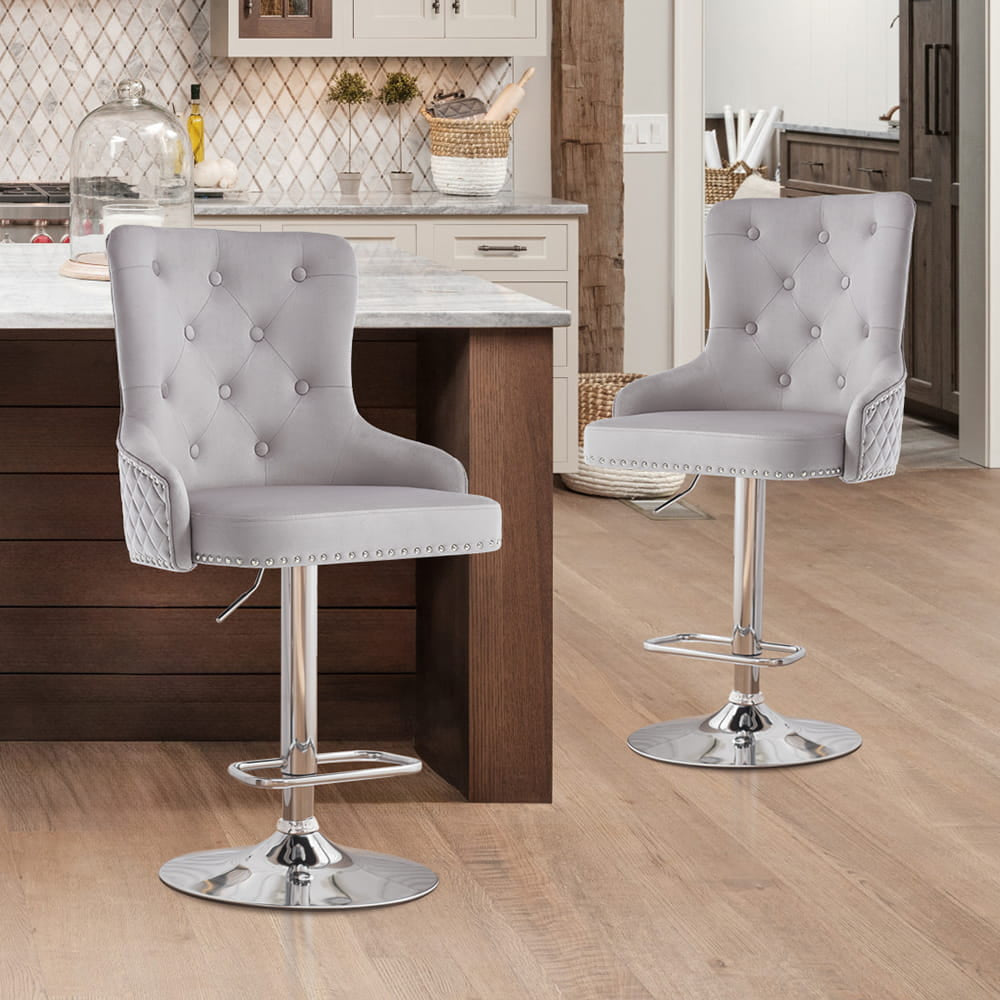 Extra Large Luxury Velvet High Back Bar Stools