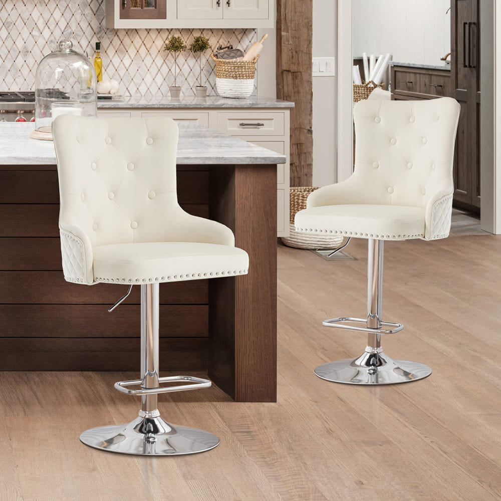 Extra Large Luxury Velvet High Back Bar Stools