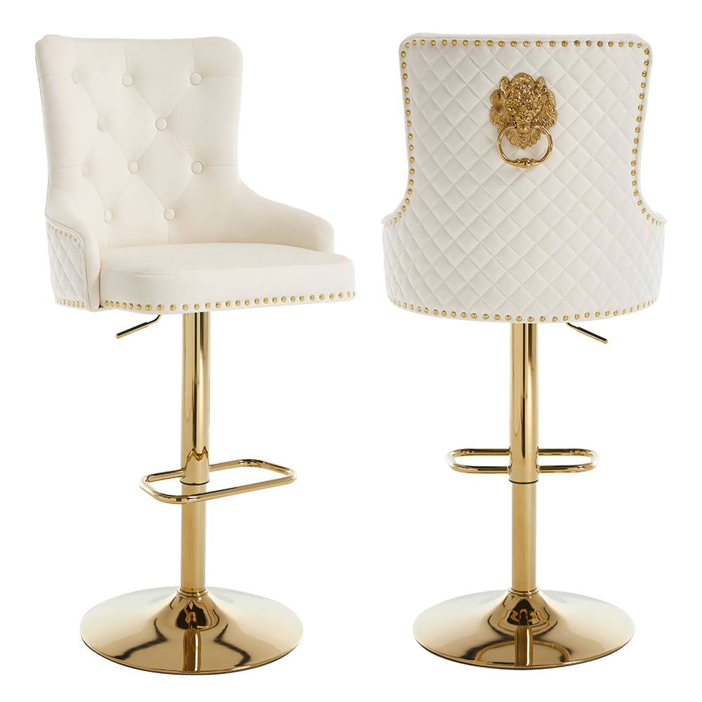 Extra Large Luxury Velvet High Back Bar Stools
