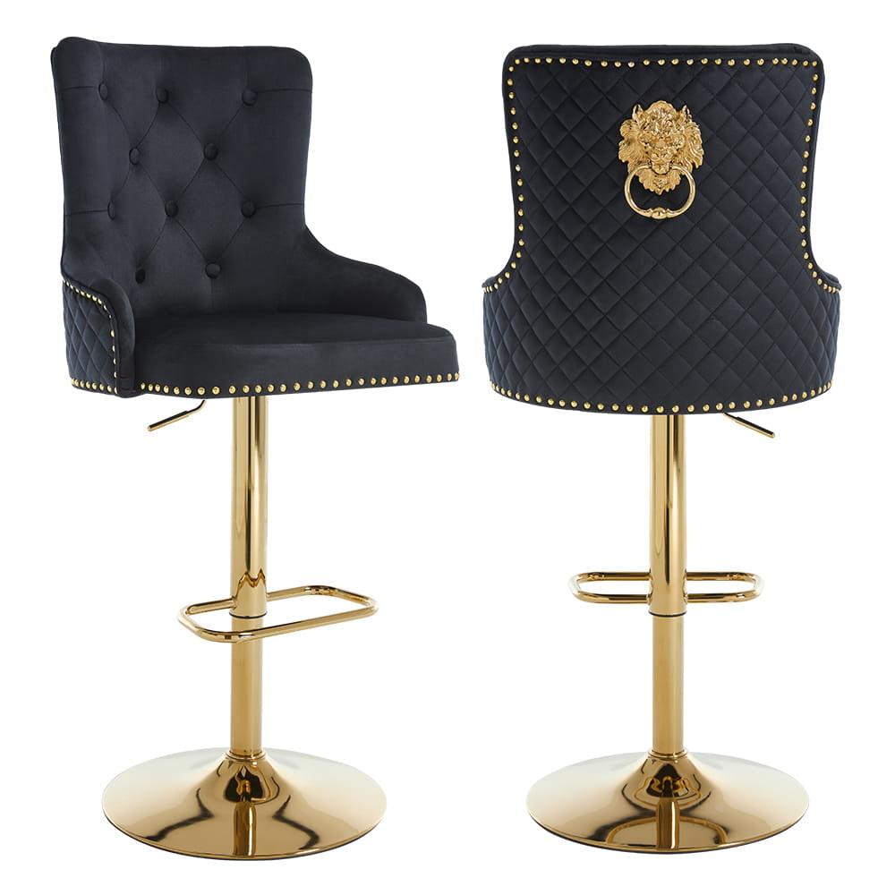 Extra Large Luxury Velvet High Back Bar Stools