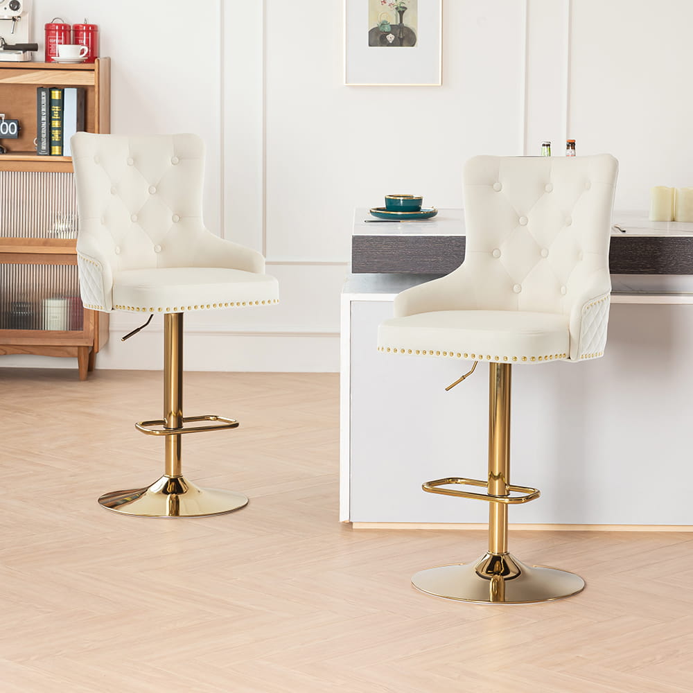 Extra Large Luxury Velvet High Back Bar Stools