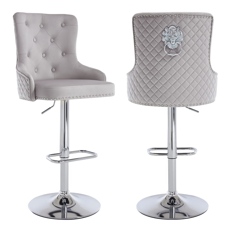 Extra Large Luxury Velvet High Back Bar Stools