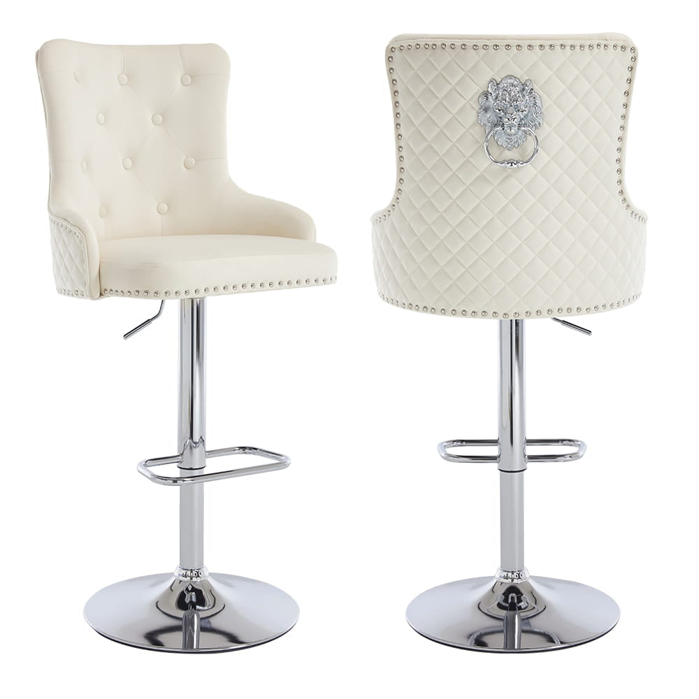 Extra Large Luxury Velvet High Back Bar Stools