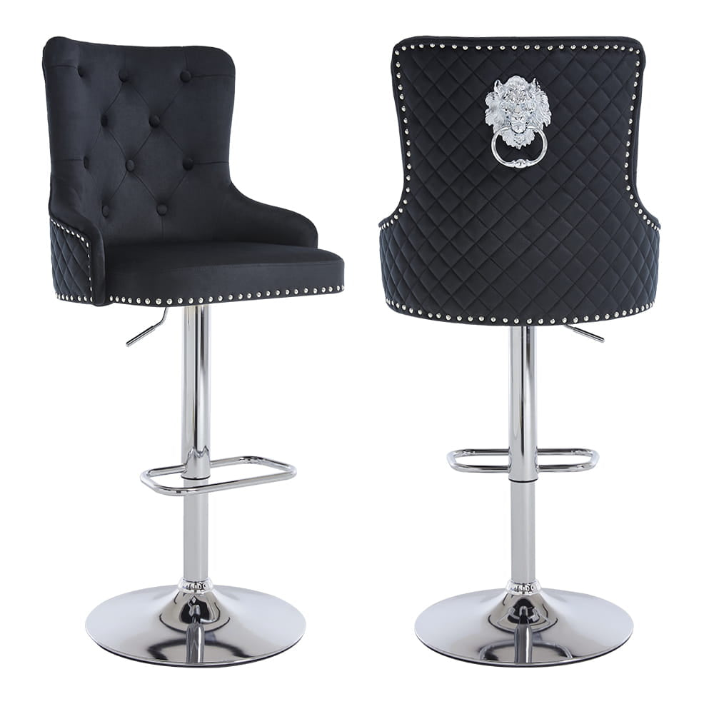 Extra Large Luxury Velvet High Back Bar Stools