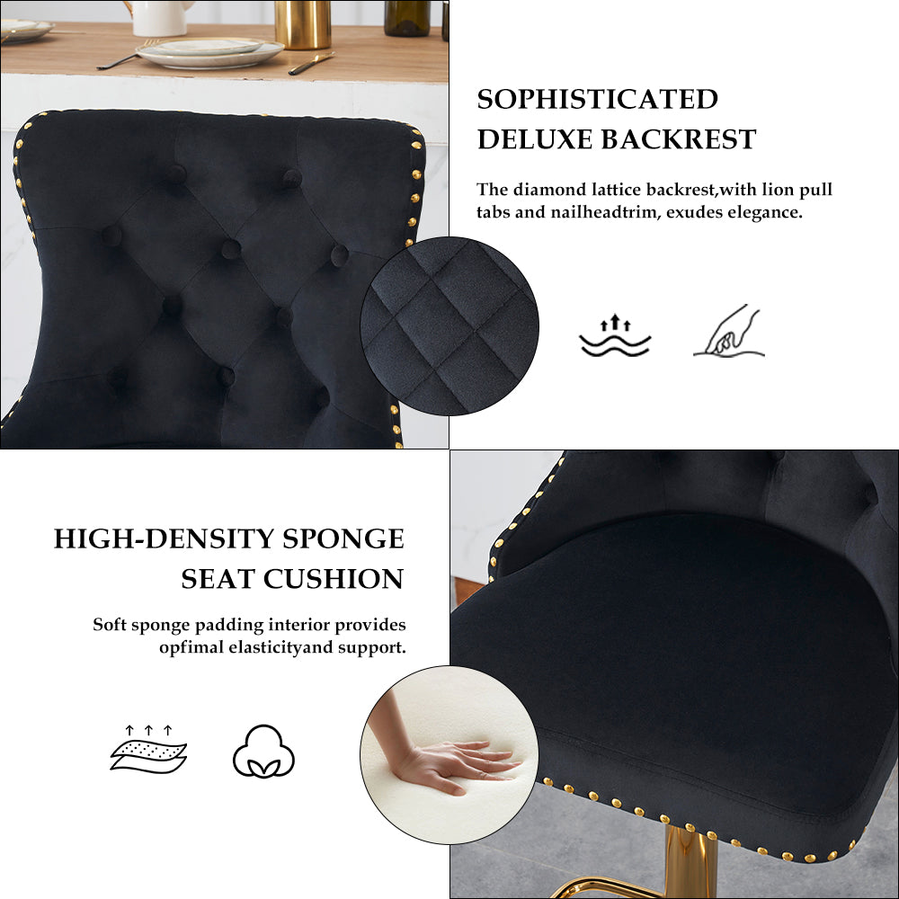 Luxury Velvet High Back Bar Stools