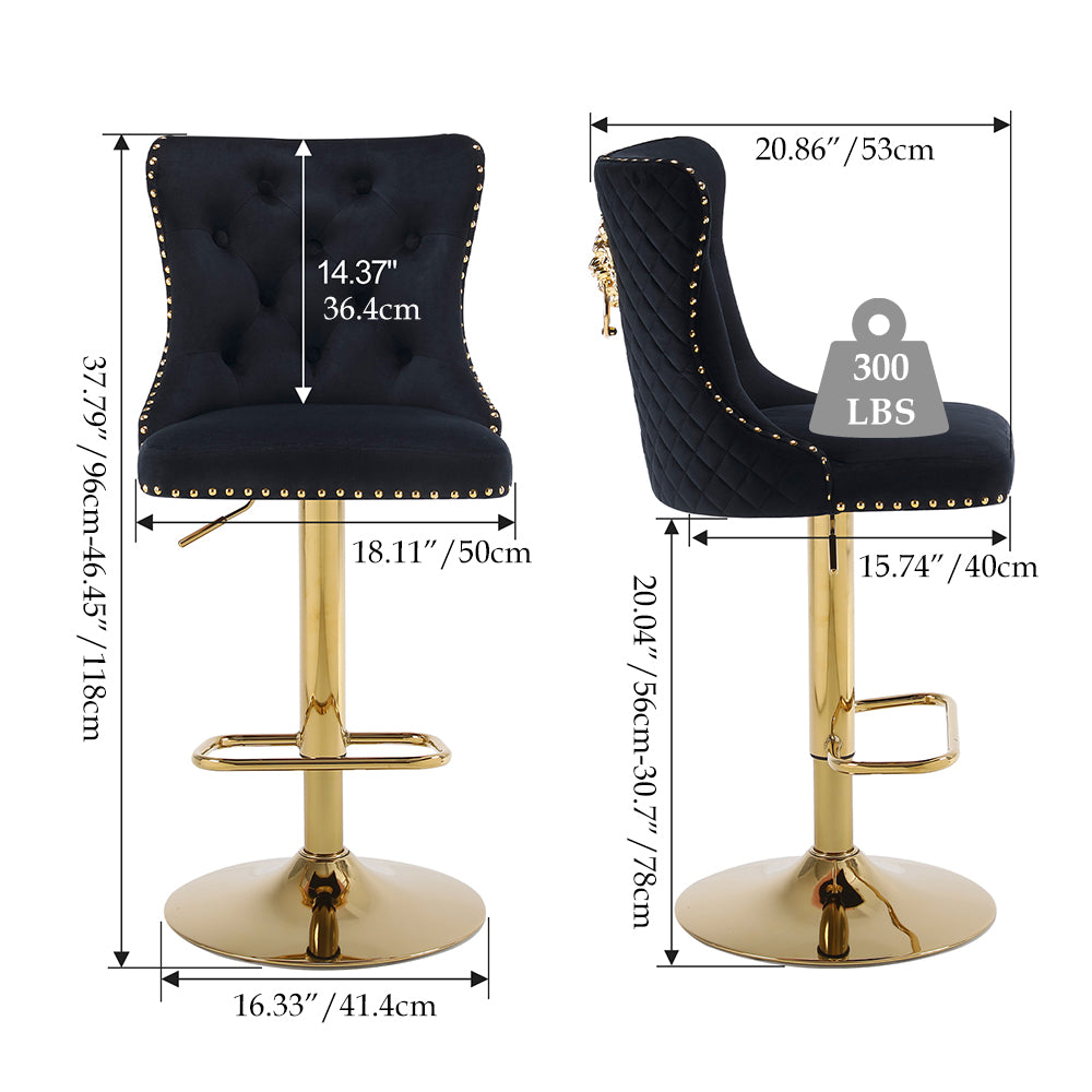 Luxury Velvet High Back Bar Stools