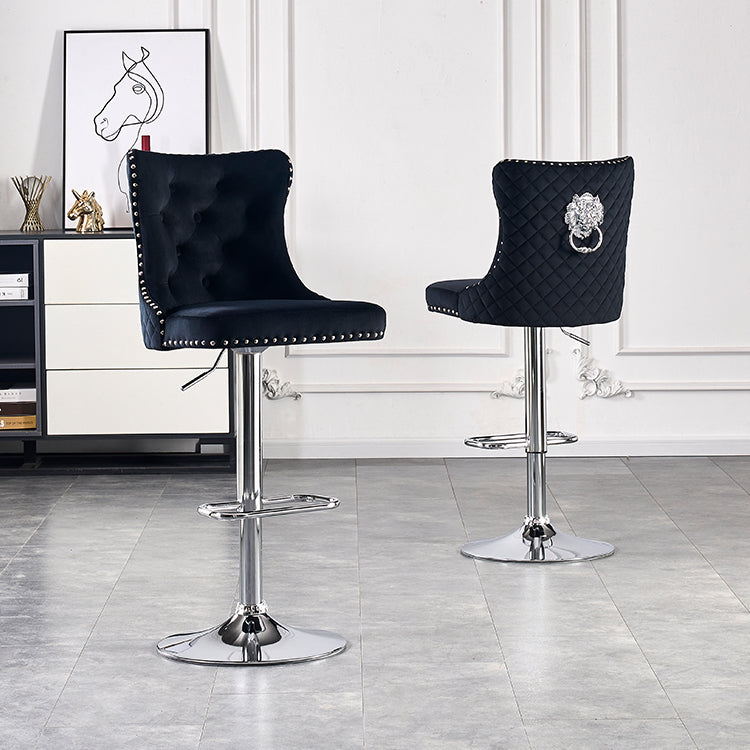 Luxury Velvet High Back Bar Stools