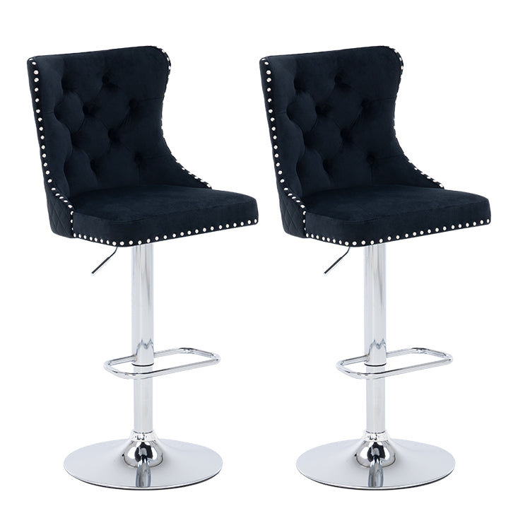 Luxury Velvet High Back Bar Stools