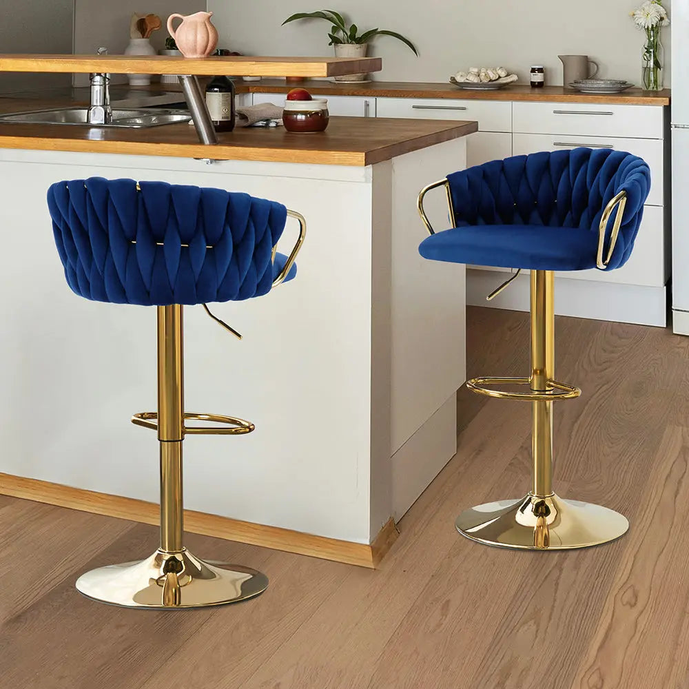 Velvet Woven Back Bar Stools