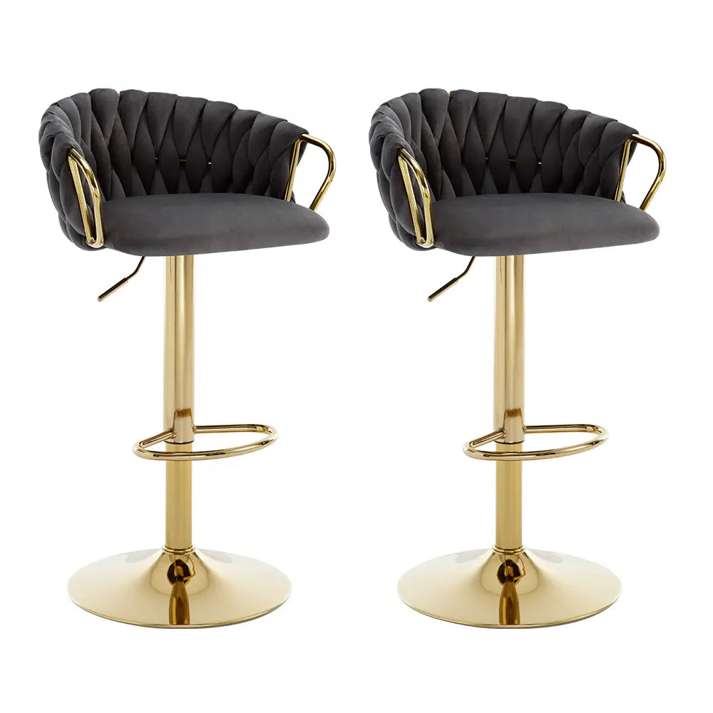 Velvet Woven Back Bar Stools