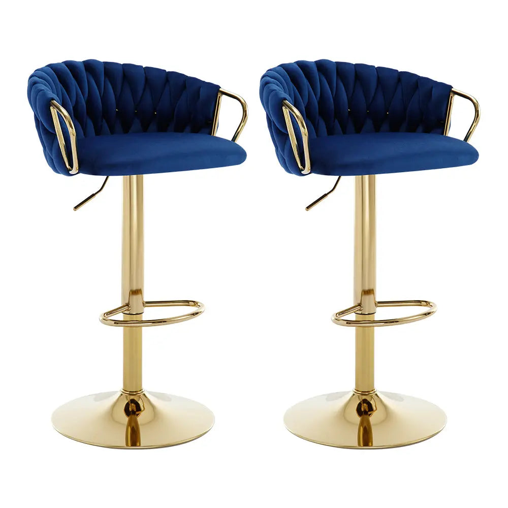 Velvet Woven Back Bar Stools