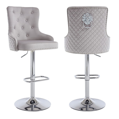 Extra Large Luxury Velvet High Back Bar Stools