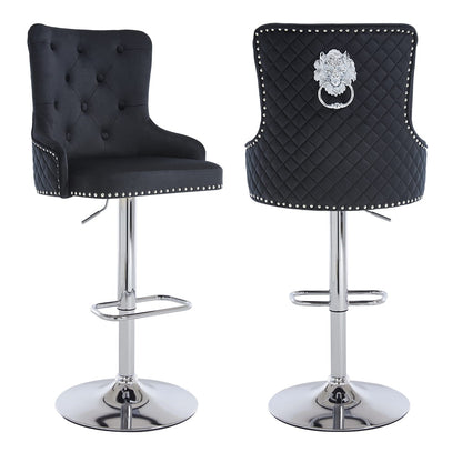 Extra Large Luxury Velvet High Back Bar Stools